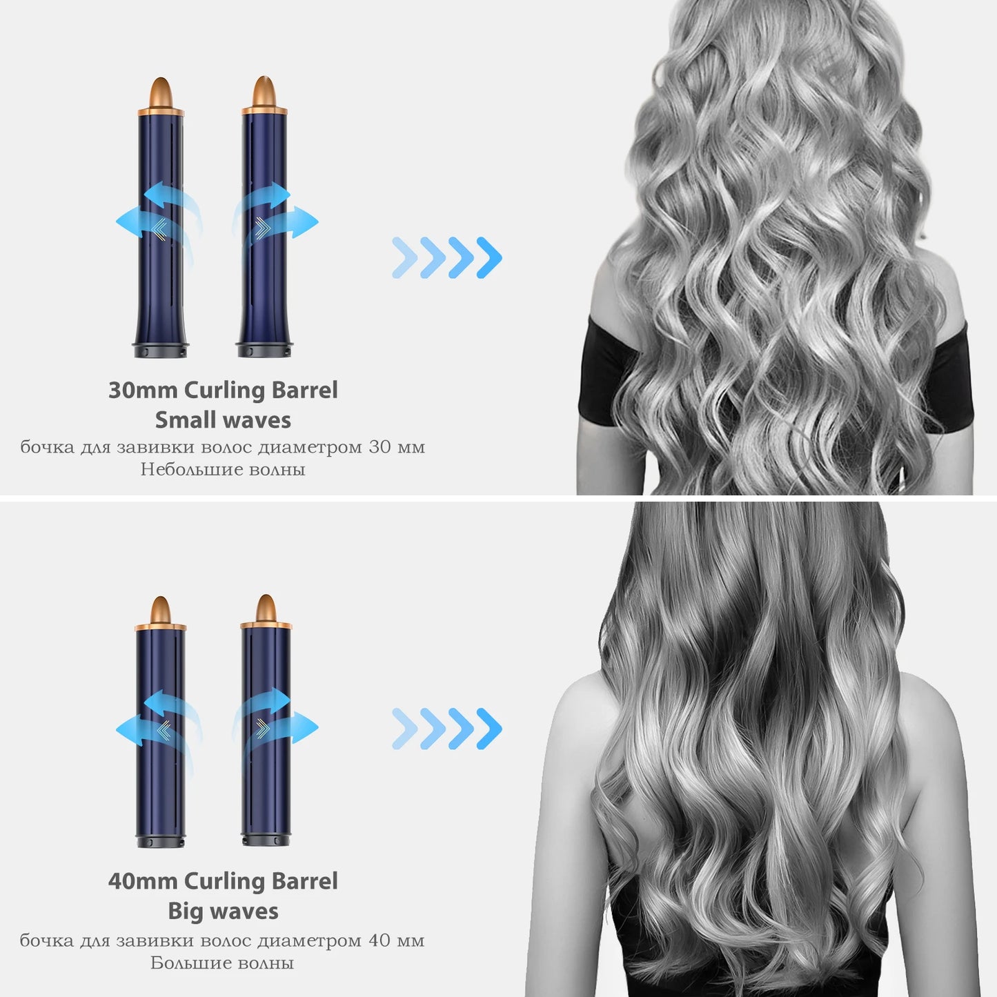 Negative Ion Hair Dryer 6-in-1 Multi-Styler & Waver Styler Hair Curler