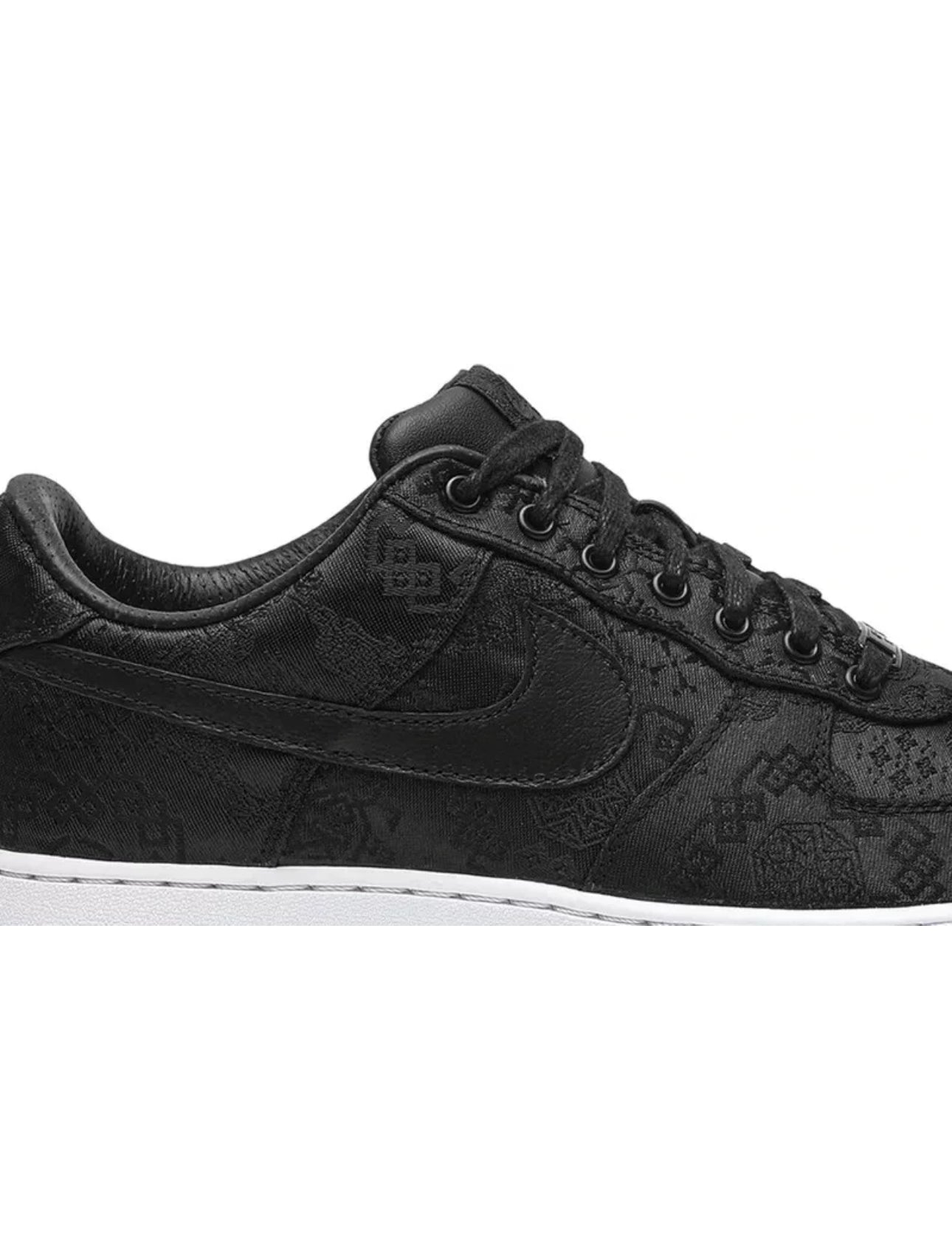 NEW Nike Fragment Design x CLOT x Air Force 1 Black Silk Size 9.5 Mens Authentic