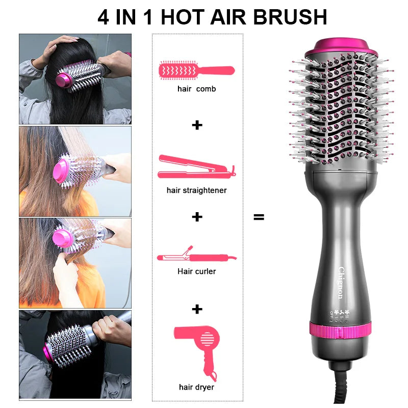 One Step Hair Dryer and Volumizer 1000W Rotating Hot Air Brush