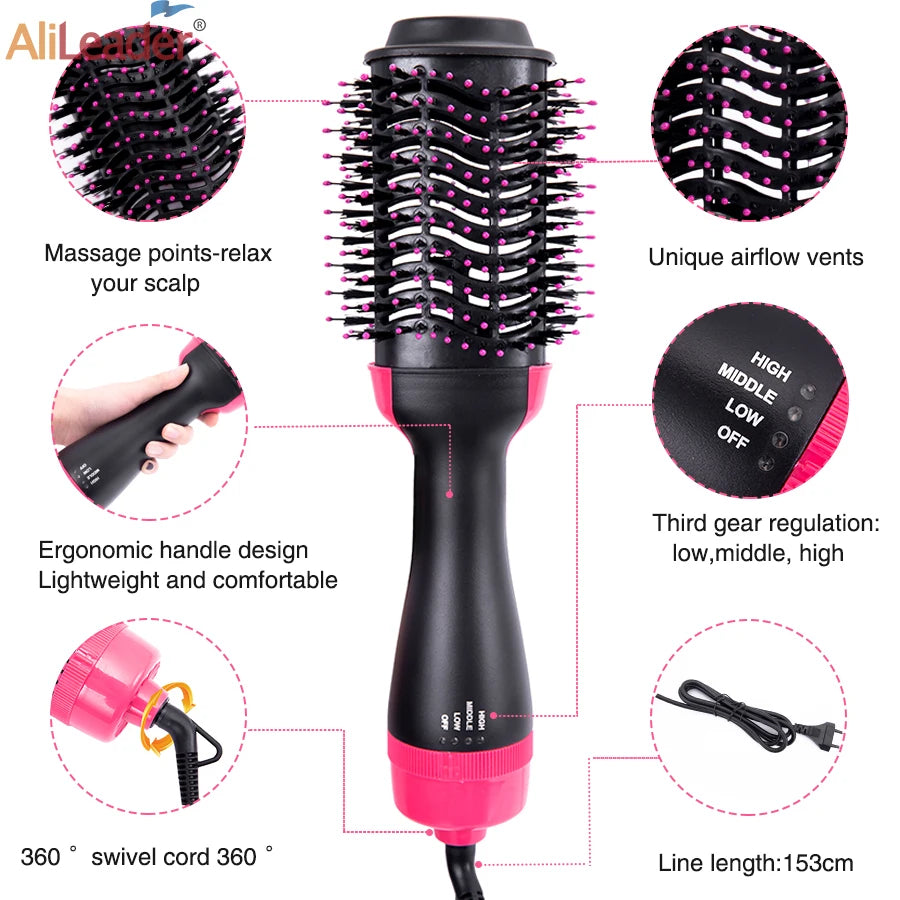 3 In 1 Hair Dryer Hot Air Brush Styler & Volumizer One Step Hair
