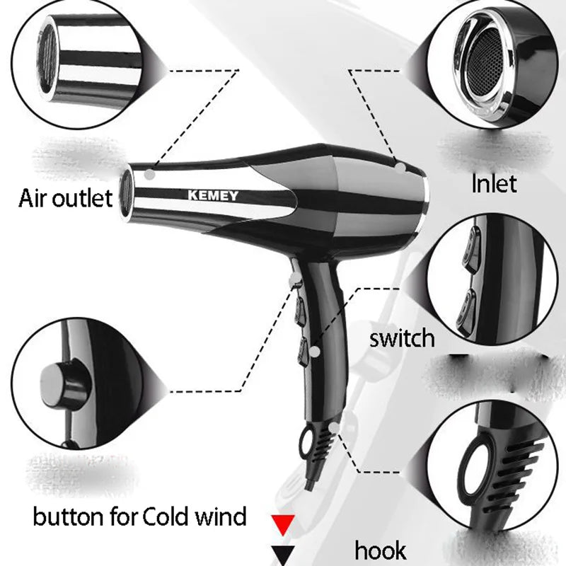 Kemei 3000 Watt Full Size Pro Hair Dryer Professional Salon Blow Dryer