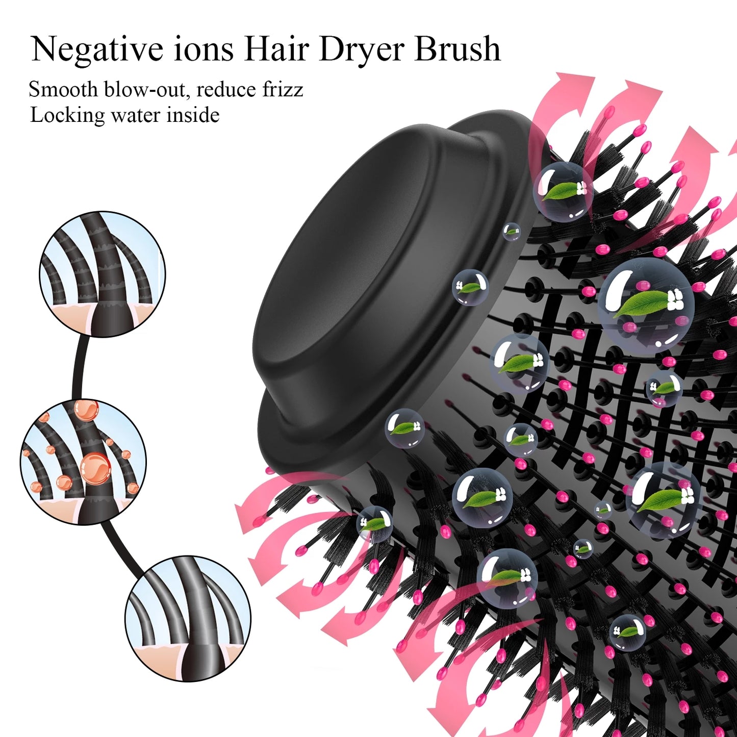 Hot Air Brush Multi-function Hair Dryer Straightener Curler Comb One