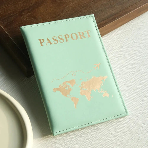 World Map Passport Cover Passport Holder Organizer Protective Card