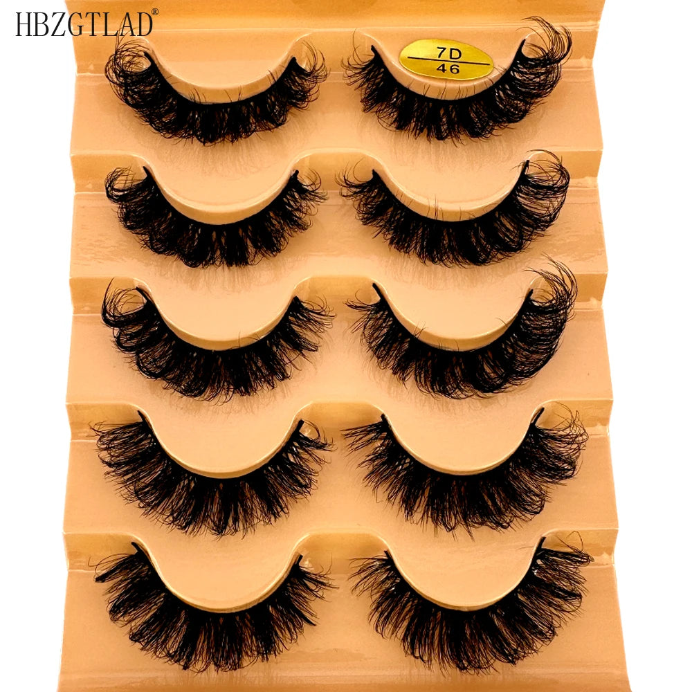 Cat Eye Eyelashes 3D Natural False Lashes D Curl Fluffy Soft Cross 5