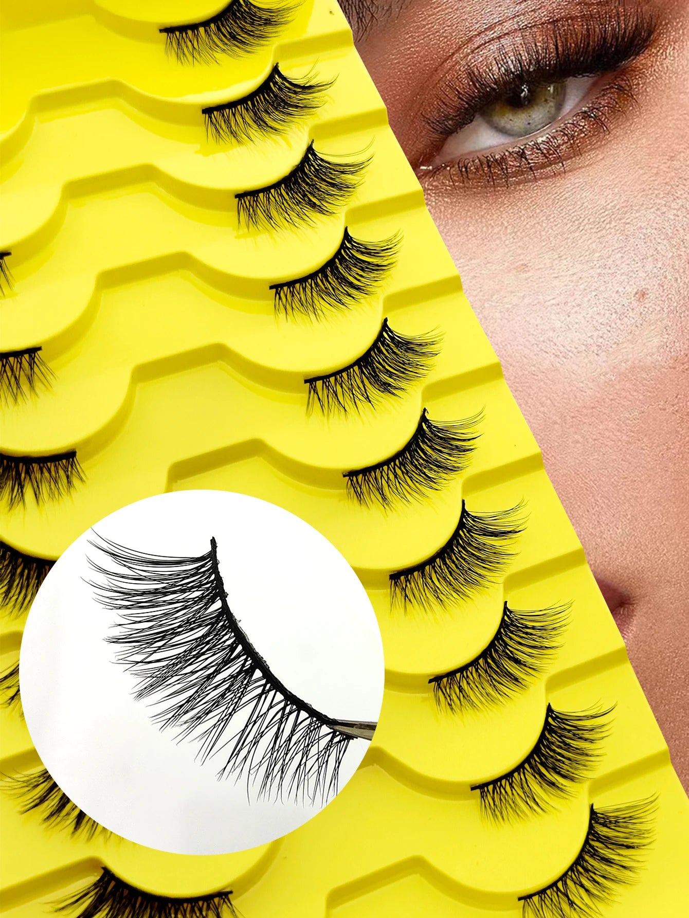 Half Lashes 7/10 Piars Half Lashes Soft Natural Cat Eye Lashes Makeup