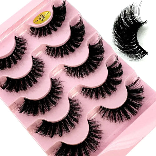 Cat Eye Eyelashes 3D Natural False Lashes D Curl Fluffy Soft Cross 5