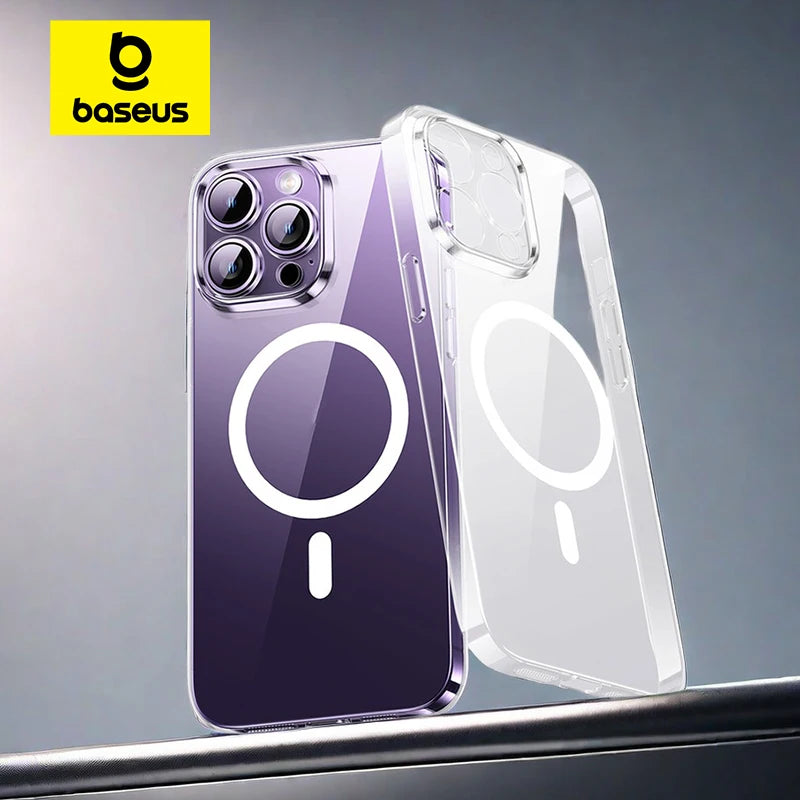Baseus for iPhone 15 Pro Max Lucent Magnetic Case Hard PC Clear Case