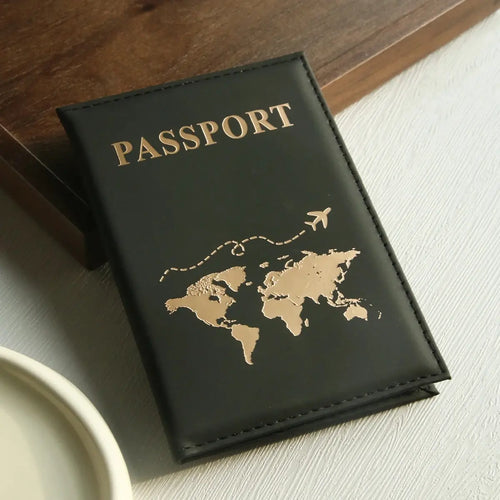 World Map Passport Cover Passport Holder Organizer Protective Card