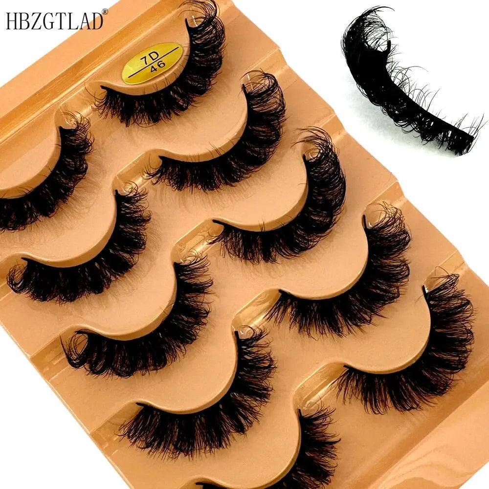 Cat Eye Eyelashes 3D Natural False Lashes D Curl Fluffy Soft Cross 5