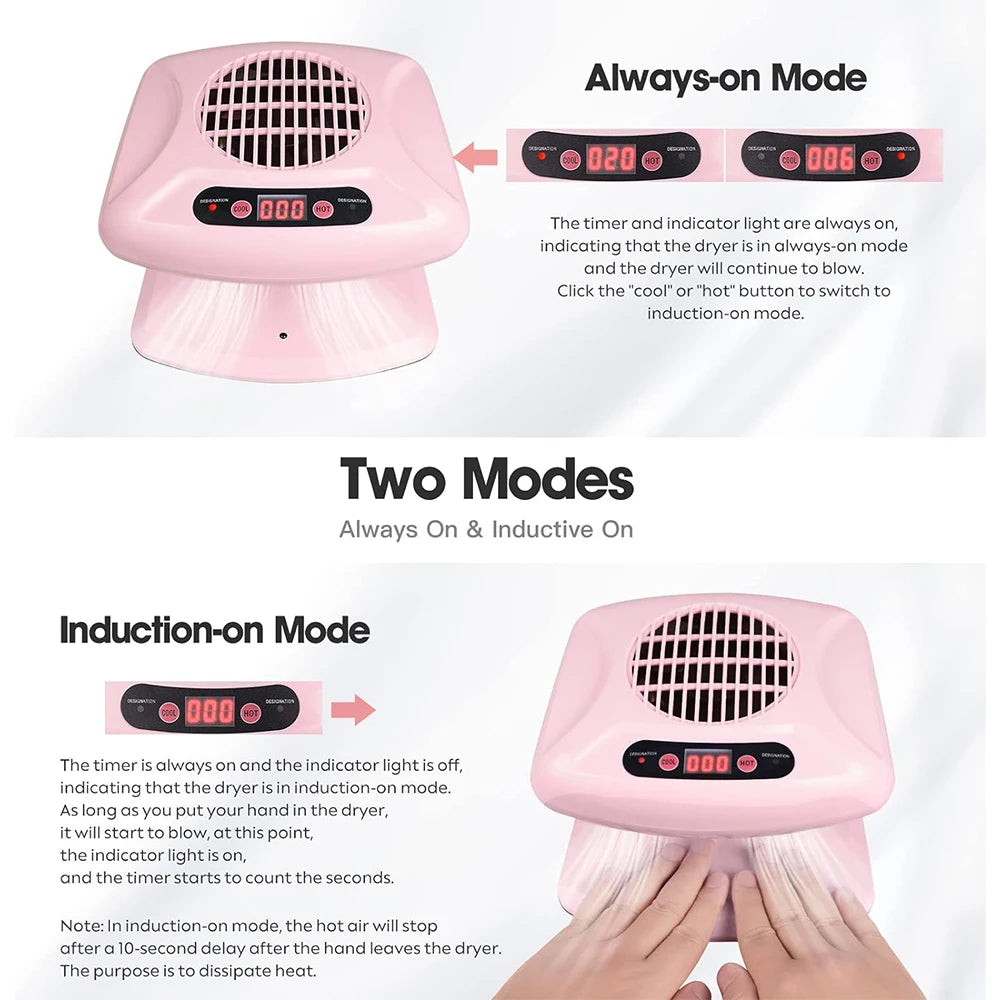 LINMANDA Air Nail Art Dryer With Automatic Sensor 300W Timing Warm