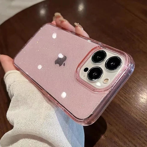 Luxury Bling Glitter Clear Phone Case For iPhone 16 15 14 13 12 11 Pro
