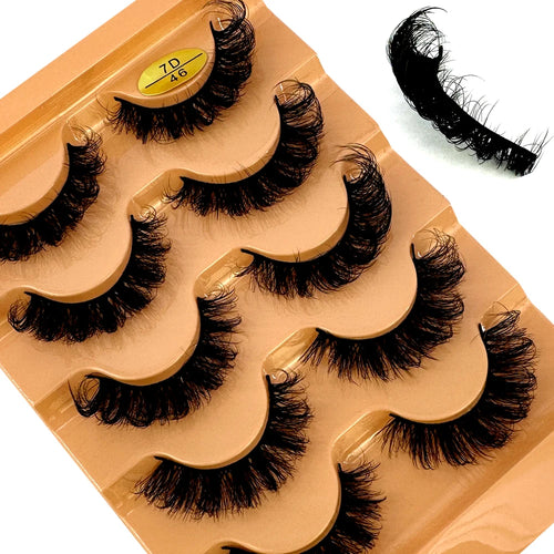 Cat Eye Eyelashes 3D Natural False Lashes D Curl Fluffy Soft Cross 5