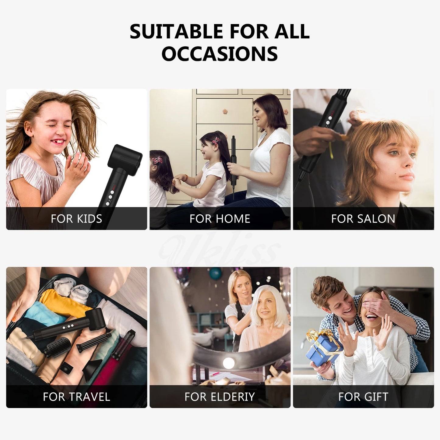 7 In 1 Hair Dryer Brush Brushless High Speed Hair Dryer with Diffuser