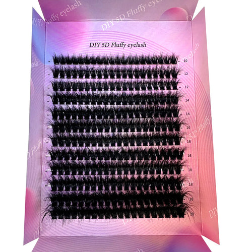 240Ps DIY 5D Fluffy Lash Clusters 100D Thick Eyelash Clusters CC Curl