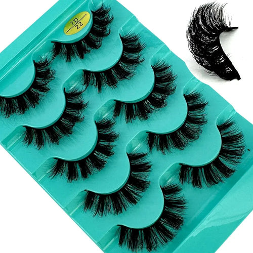 Cat Eye Eyelashes 3D Natural False Lashes D Curl Fluffy Soft Cross 5