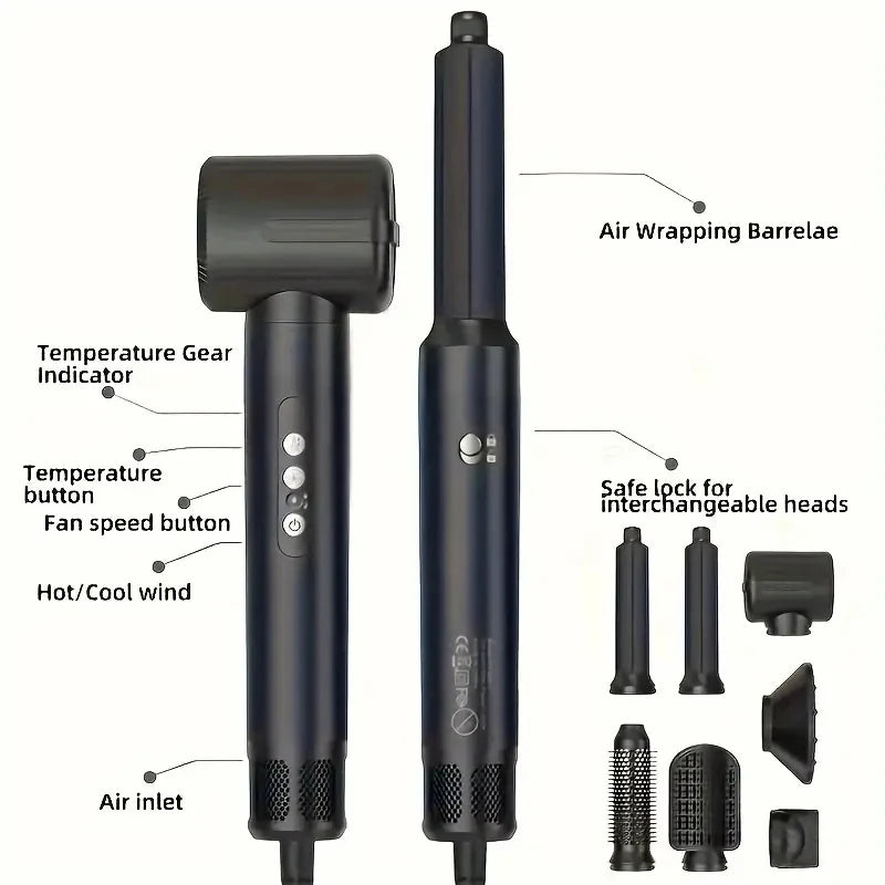 7 In 1 Hair Dryer Brush Brushless High Speed Hair Dryer with Diffuser