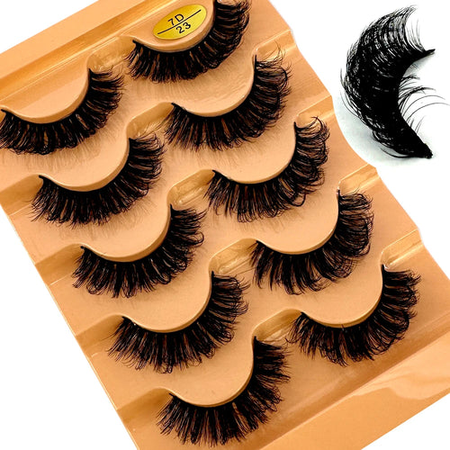 Cat Eye Eyelashes 3D Natural False Lashes D Curl Fluffy Soft Cross 5