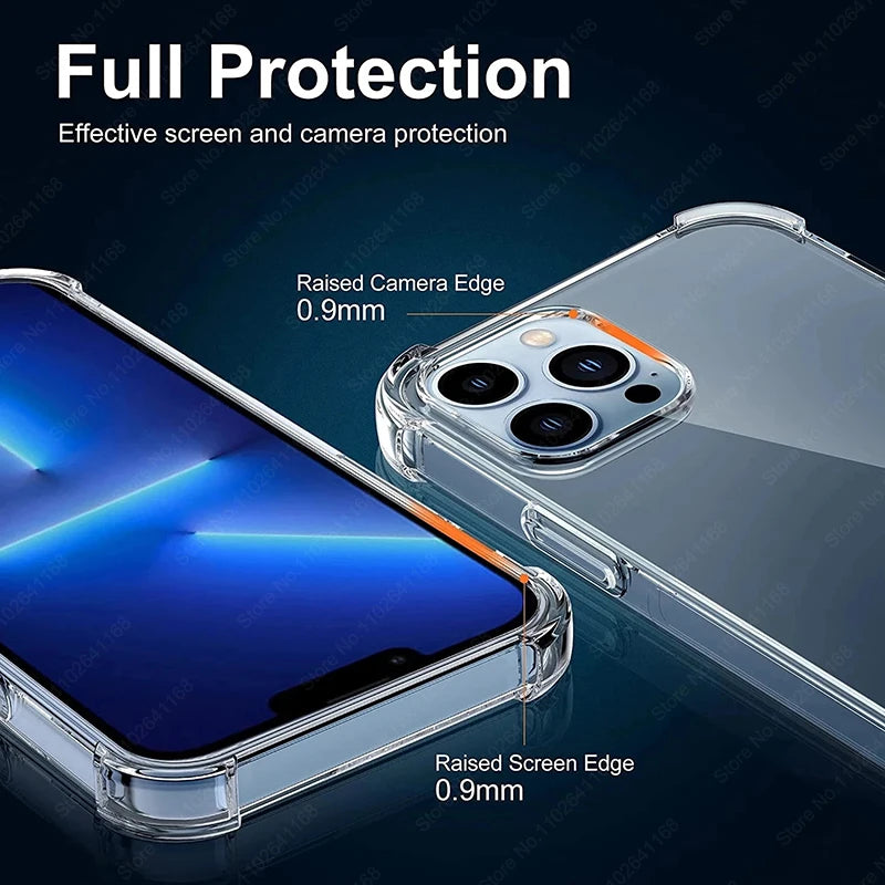 Luxury Shockproof Clear Phone Cases For iPhone 16 15 14 13 12 11 Pro
