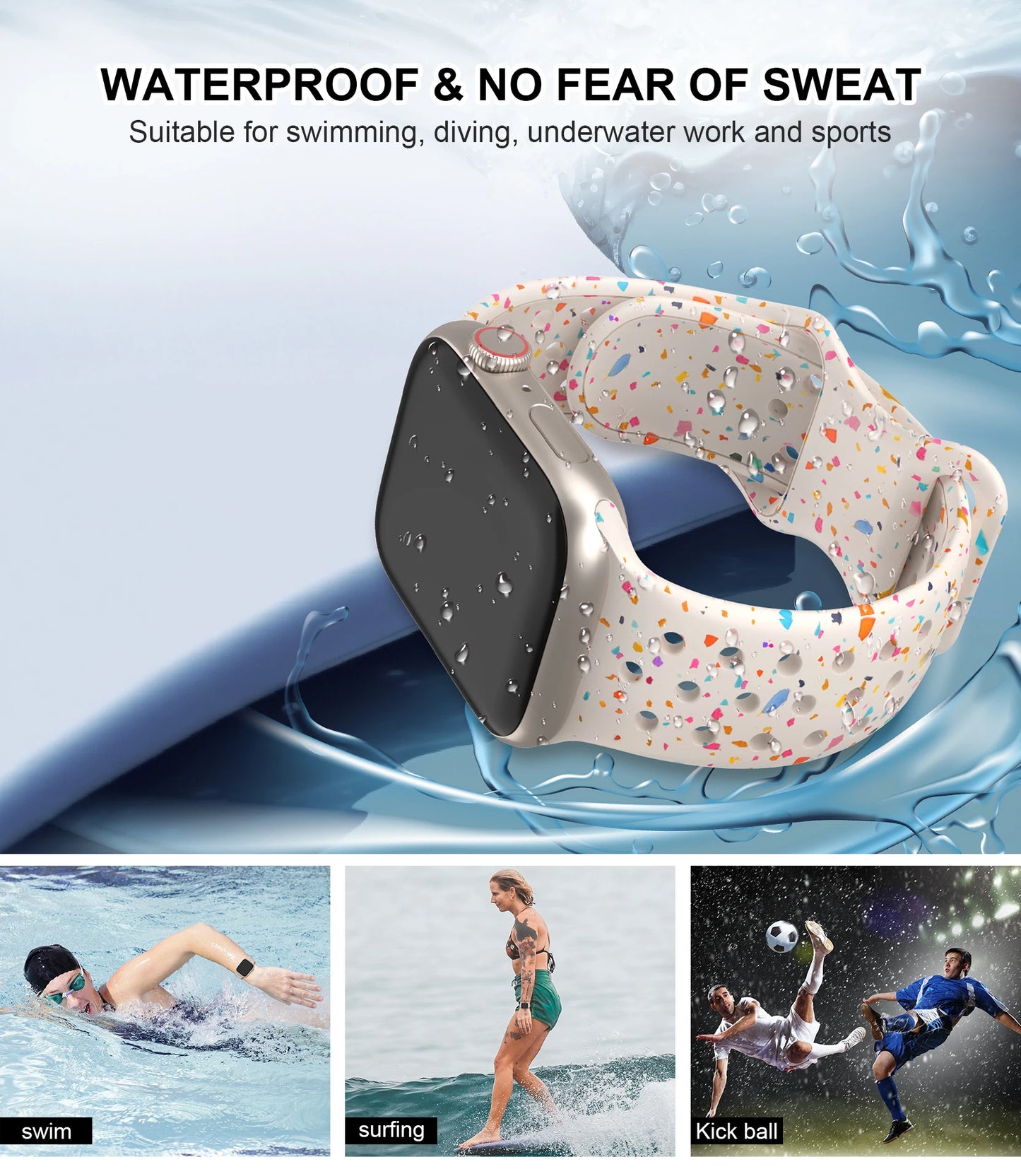 Sport Silicone Band for Apple watch strap 40mm 41mm 45mm 44mm 46 49mm