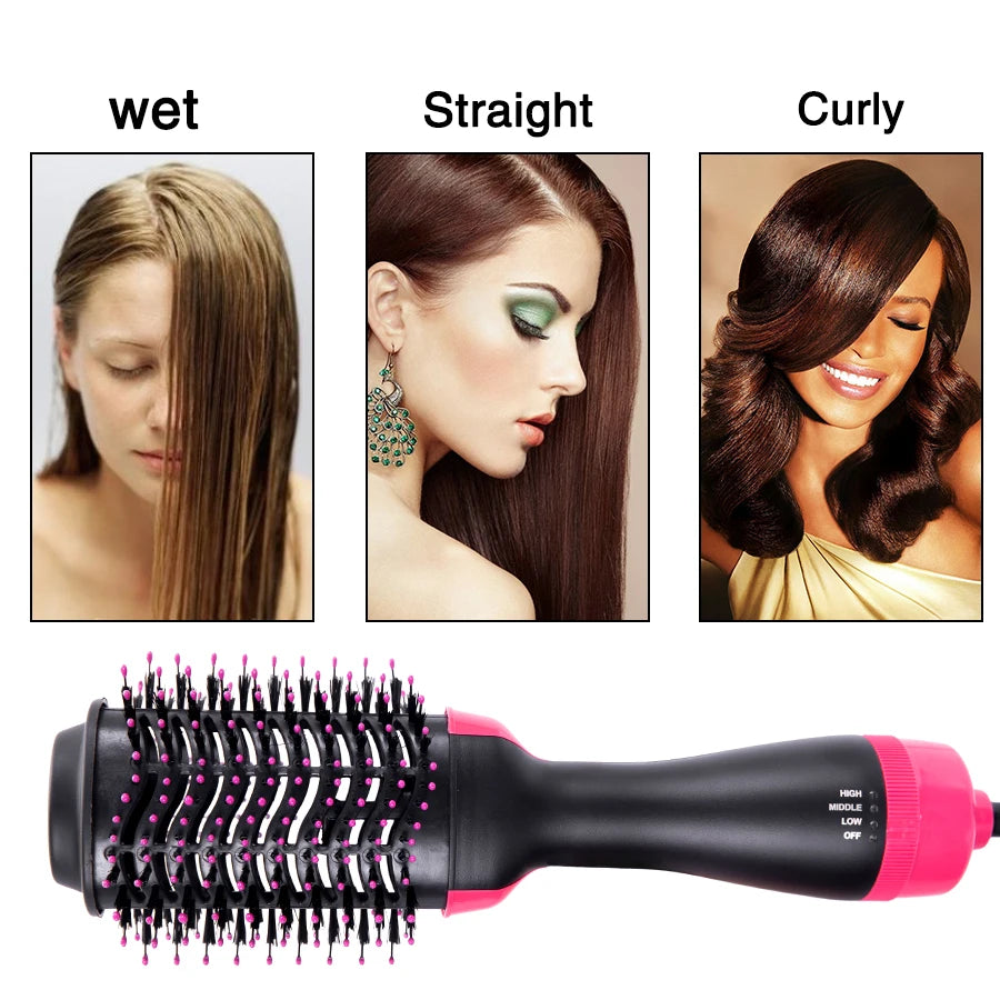 Hair Dryer Brush 3-In-1 Round Hot Air Spin Brush For Styling Frizz