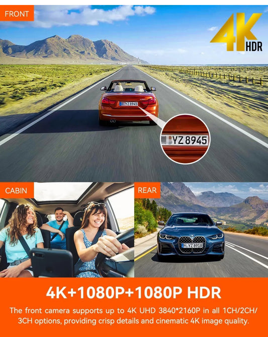 Vantrue N4 Pro 4K 3-CH Dash Cam | GPS | WiFi | Voice Control | Authorized Dealer