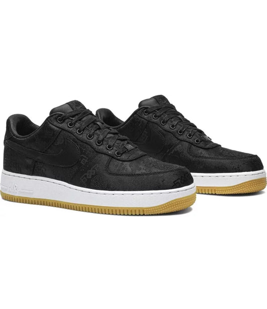 NEW Nike Fragment Design x CLOT x Air Force 1 Black Silk Size 9.5 Mens Authentic