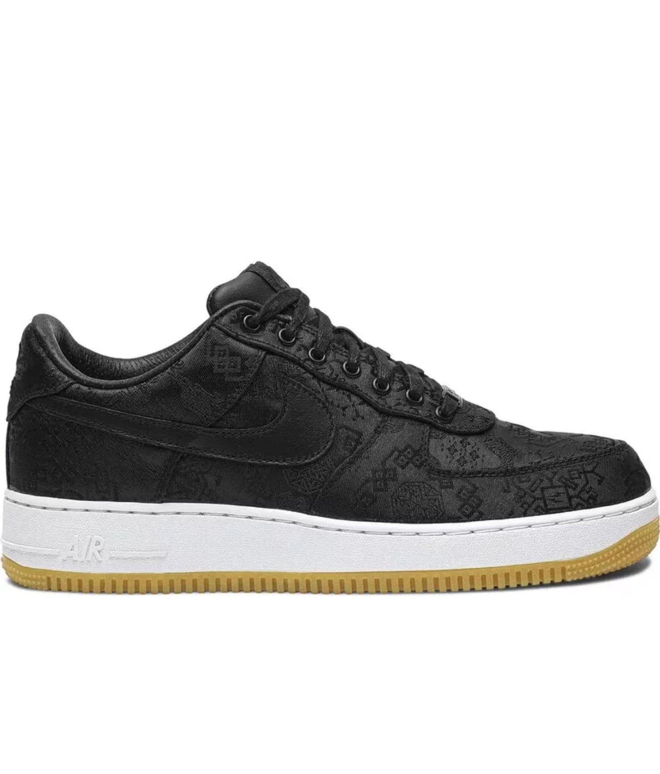 NEW Nike Fragment Design x CLOT x Air Force 1 Black Silk Size 9.5 Mens Authentic