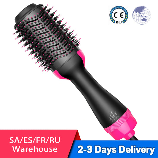 Hot Air Brush Multi-function Hair Dryer Straightener Curler Comb One
