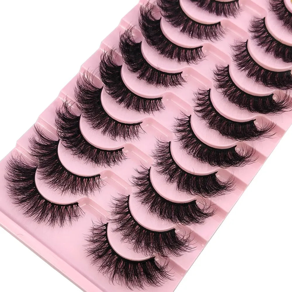 New 10 Pairs 3D Faux Mink Lashes Faux Mink Fluffy Lashes Soft Full