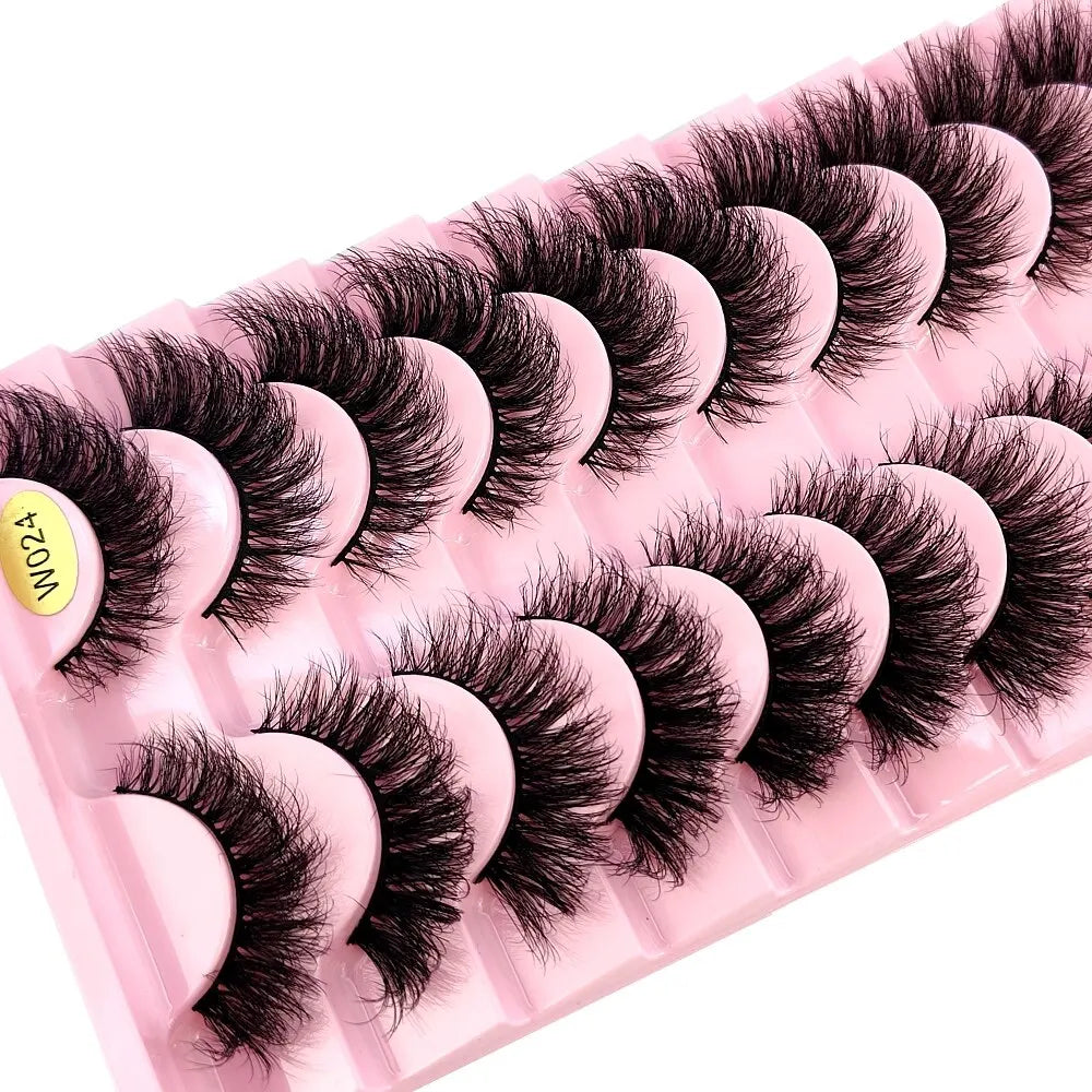 New 10 Pairs 3D Faux Mink Lashes Faux Mink Fluffy Lashes Soft Full