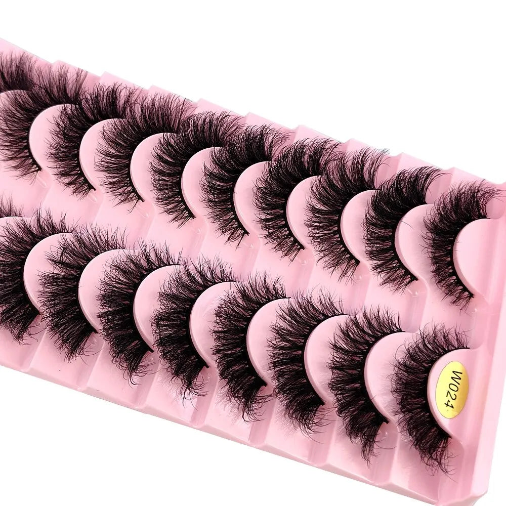 New 10 Pairs 3D Faux Mink Lashes Faux Mink Fluffy Lashes Soft Full
