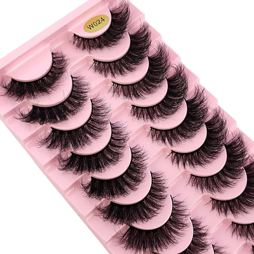 New 10 Pairs 3D Faux Mink Lashes Faux Mink Fluffy Lashes Soft Full