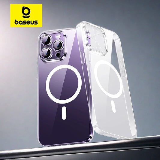 Baseus for iPhone 15 Pro Max Lucent Magnetic Case Hard PC Clear Case