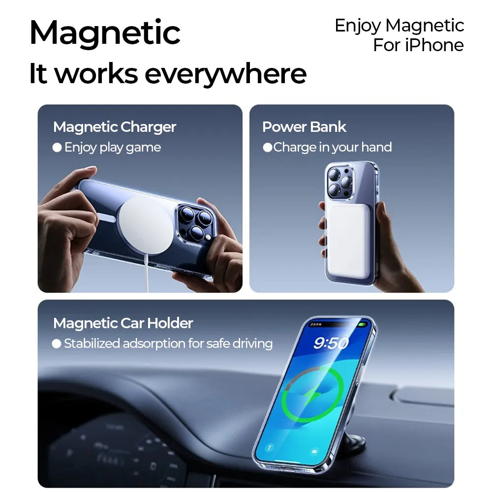 Joyroom Magnetic Case For iPhone 15 14 13 Pro Max Slim Thin Phone Case