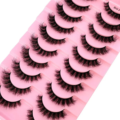 New 10 Pairs 3D Faux Mink Lashes Faux Mink Fluffy Lashes Soft Full