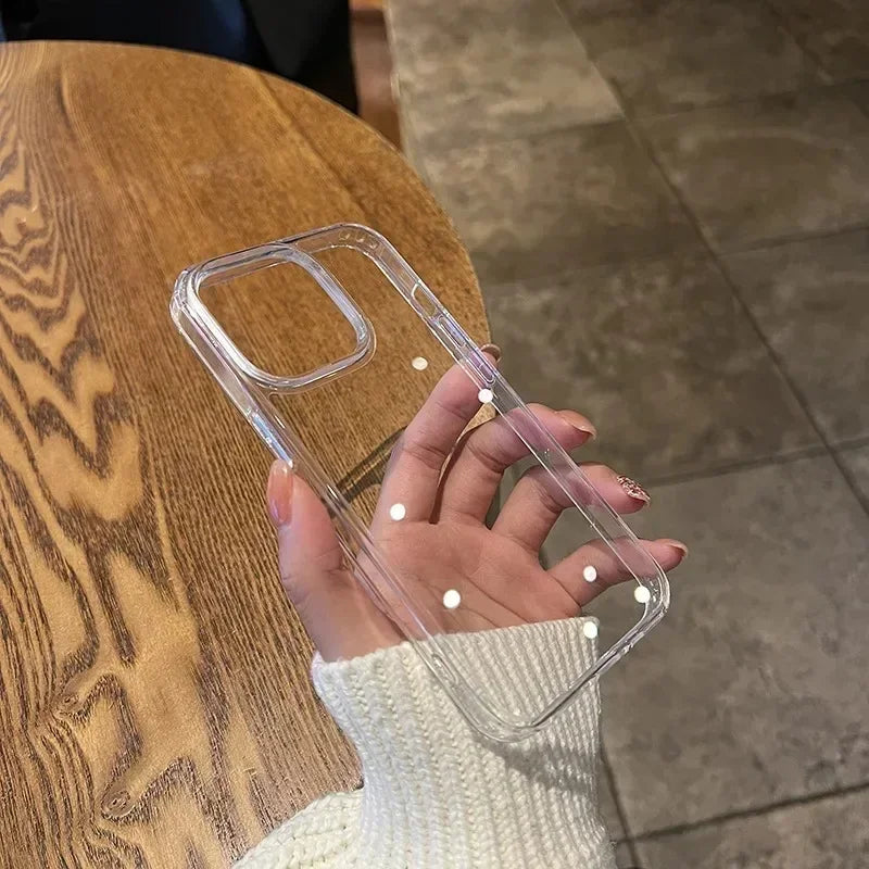 Luxury Transparent Soft Acrylic Phone Case for iPhone 16 15 Pro Max 11
