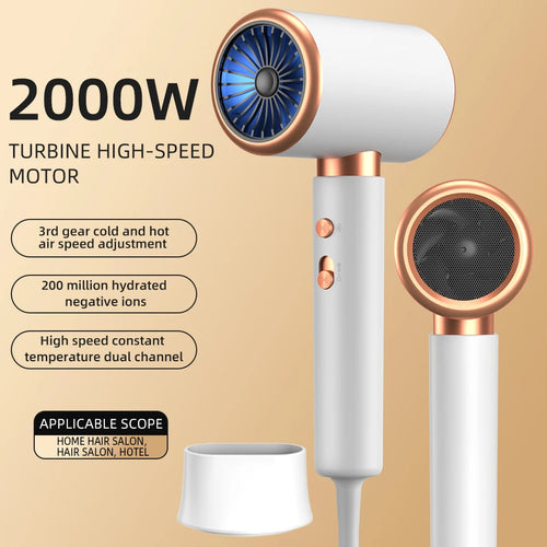Ionic Hair Dryer High Speed Motor Blow Drier 2000W Hairdryer Negative