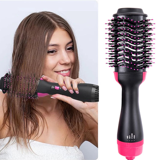 Hair Dryer Brush 3-In-1 Round Hot Air Spin Brush For Styling Frizz