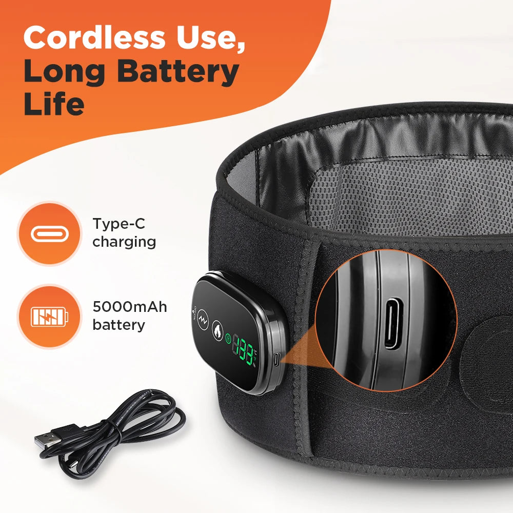 Electric Heating Waist Massager Vibration Hot Compress Lumbar Brace