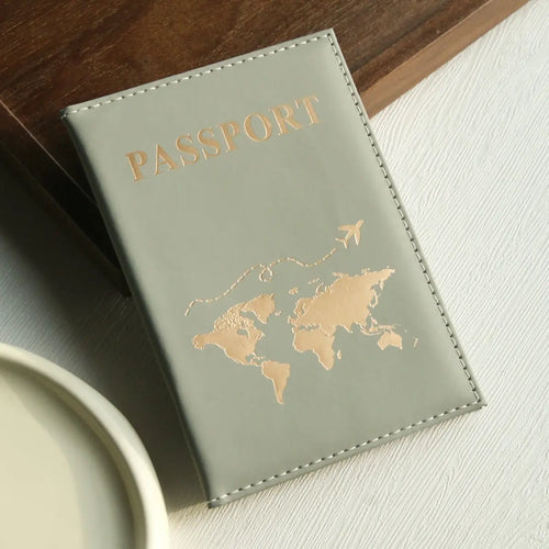 World Map Passport Cover Passport Holder Organizer Protective Card