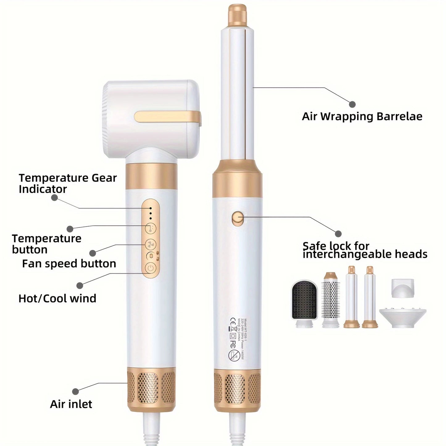 7 In 1 Hair Dryer Brush Brushless High Speed Hair Dryer with Diffuser