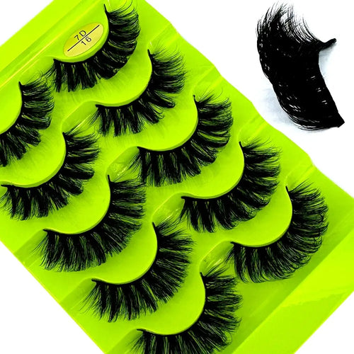 Cat Eye Eyelashes 3D Natural False Lashes D Curl Fluffy Soft Cross 5