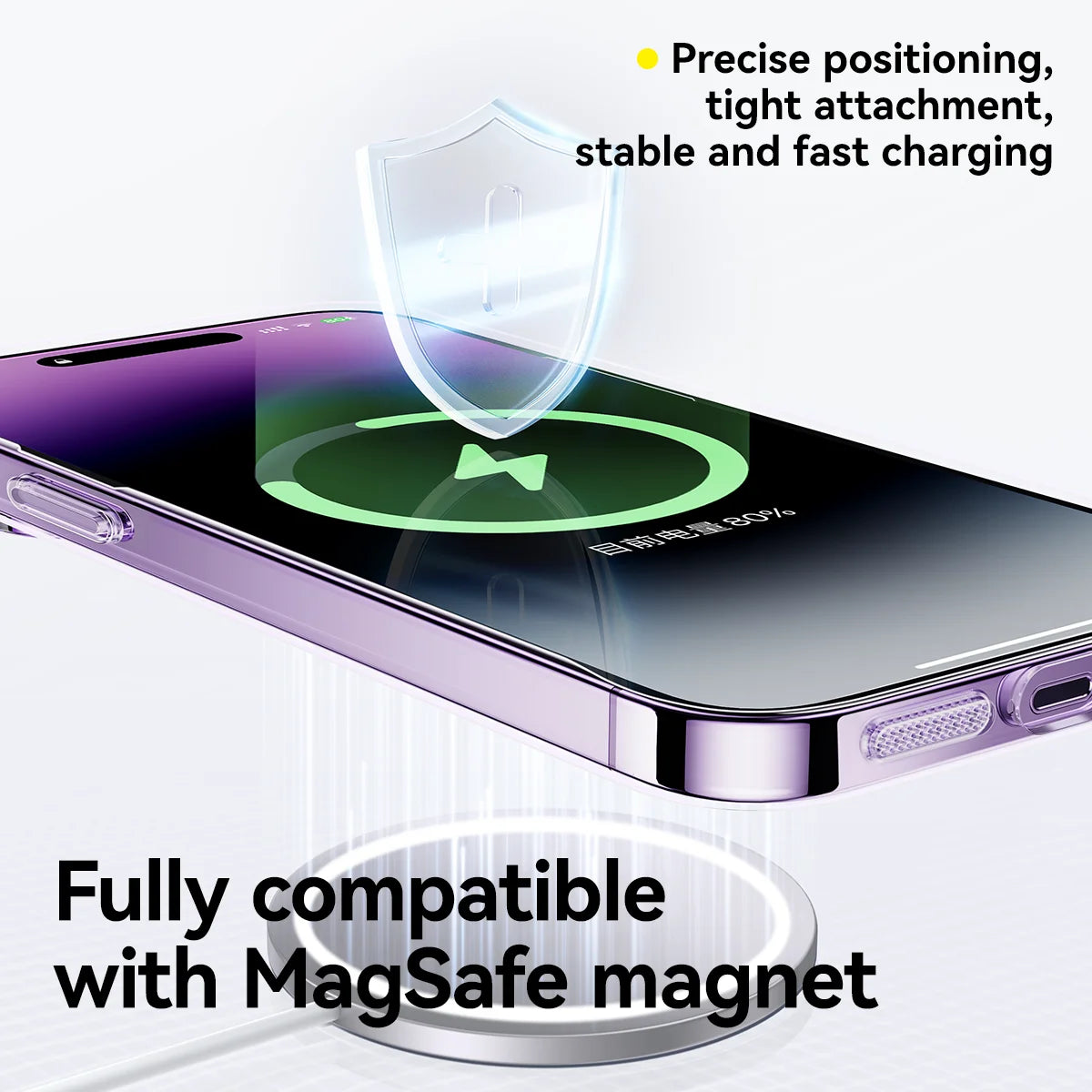 Baseus for iPhone 15 Pro Max Lucent Magnetic Case Hard PC Clear Case