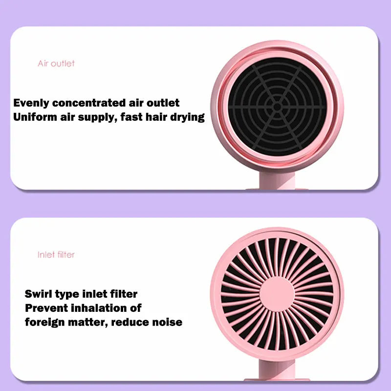 MIni Folding Hairdryer 220V-240V 750W with Carrying Bag Hot Air Anion