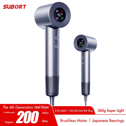 SUBORT R2 High Speed Hair Dryer Wind Speed 26m/s 1500W 110000 Rpm