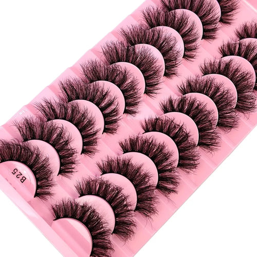 New 10 Pairs 3D Faux Mink Lashes Faux Mink Fluffy Lashes Soft Full