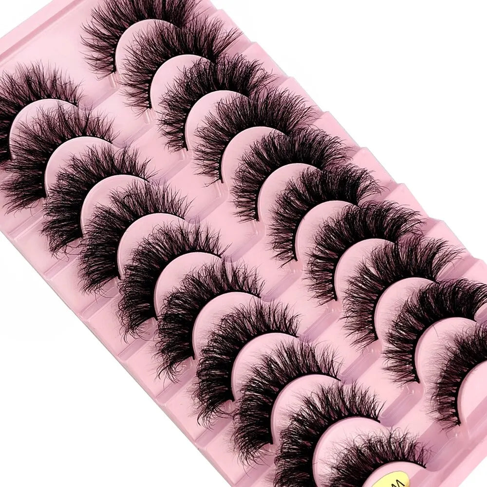 New 10 Pairs 3D Faux Mink Lashes Faux Mink Fluffy Lashes Soft Full