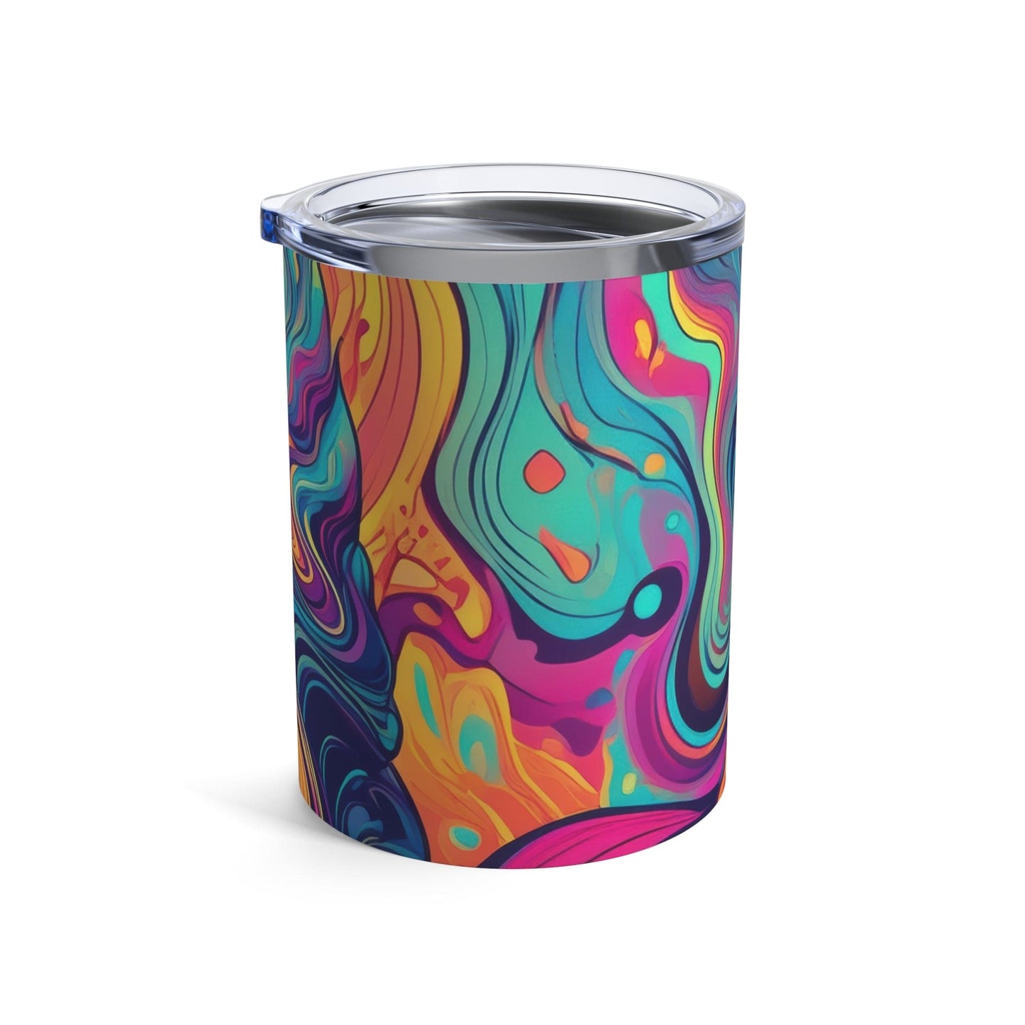 Insulated Tumbler 10oz Vibrant Psychedelic Kaleidoscope Boho Print