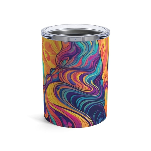Insulated Tumbler 10oz Vibrant Psychedelic Kaleidoscope Boho Print